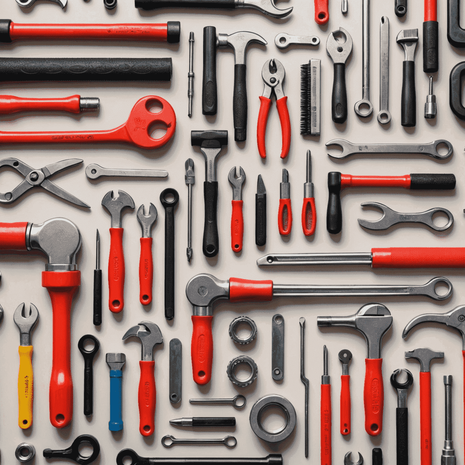 A set of essential DIY plumbing tools neatly arranged, including wrenches, pliers, pipe cutters, and a plunger, suitable for home plumbing projects